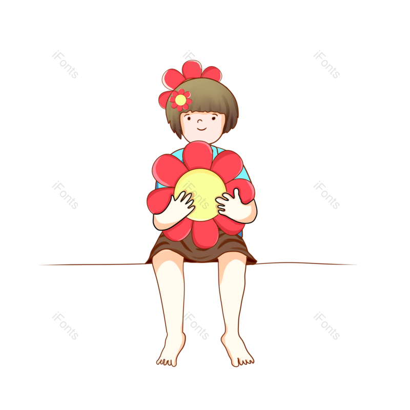 卡通图片,人物元素,女孩PNG,手绘免抠素材